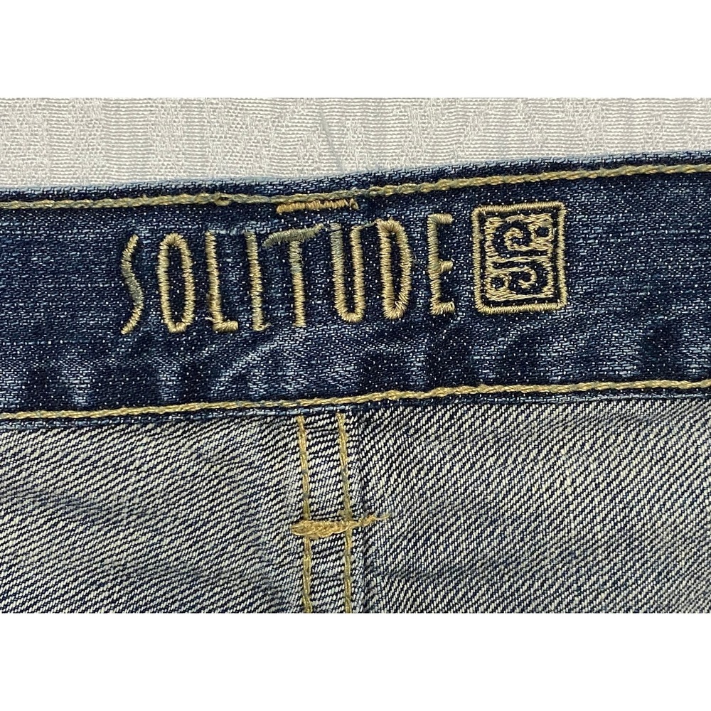 Solitude Wide Leg Men's Jeans Size 39x26 Blue Straight - Picture 3 of 7